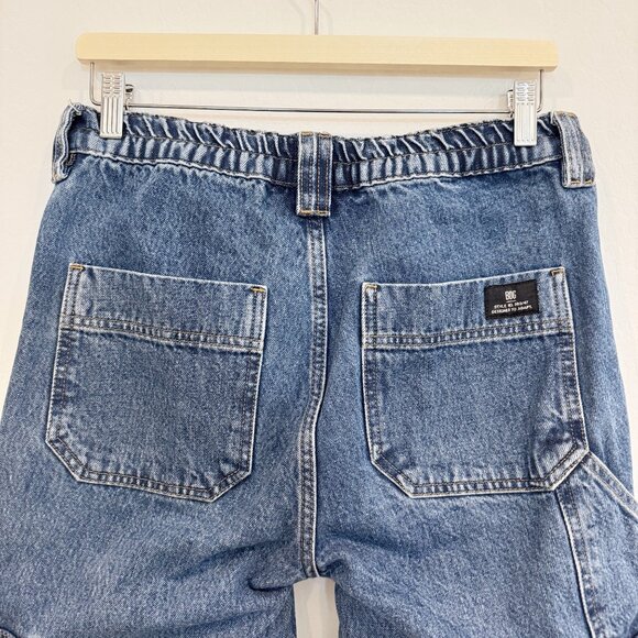 BDG Denim High Rise Skate Cargo Pocket Baggy Jeans Punk Urban Outfitters Blue 28 - Picture 11 of 12